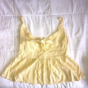 Pac Sun LA Hearts Yellow Tie Front Tank Top